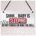 Shh.. Baby Is Sleeping Do Not Disturb Nursery Hanging Plaque Baby Door Cot Si QE 192090255429  123310432398